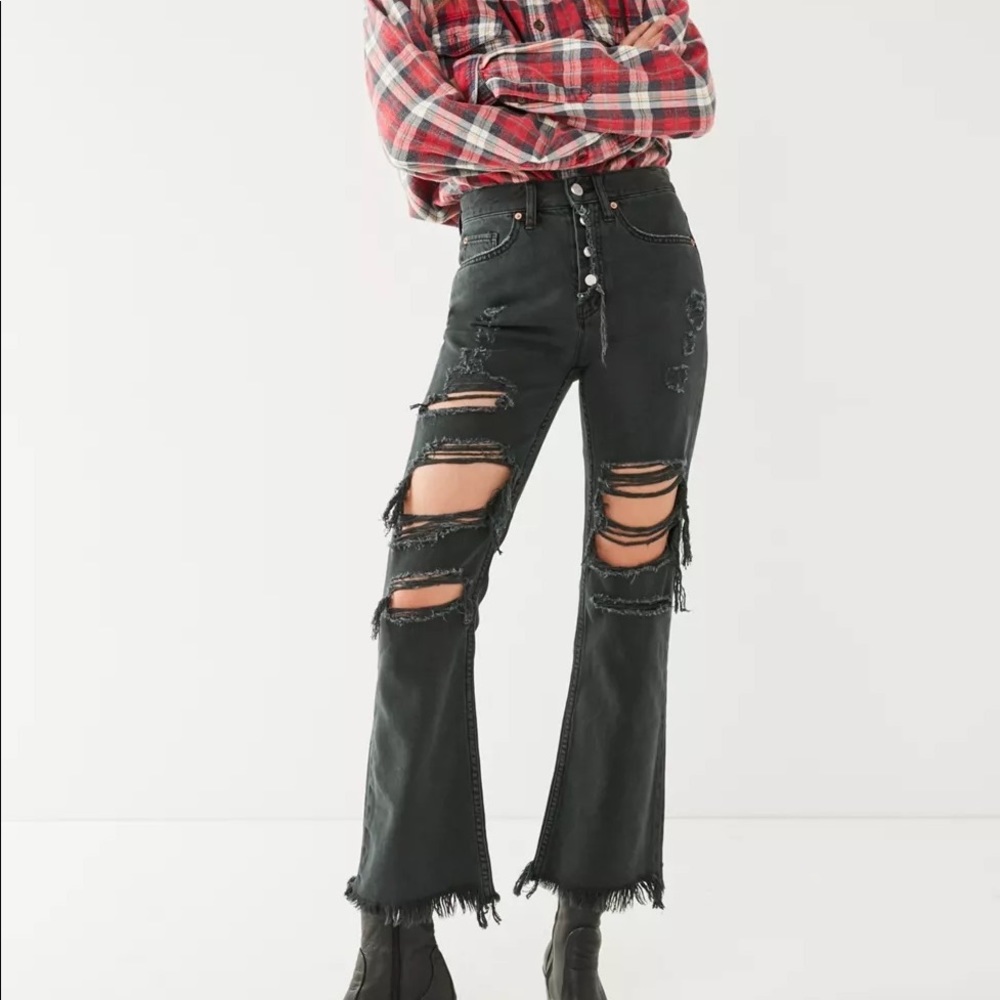 BDG Kick Flare High-Rise Cropped Jean – Button Fly